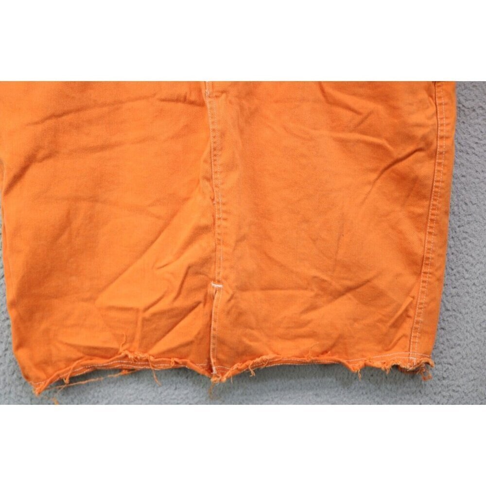 Baby Phat Orange Denim Skirt-Size 20-Pockets-Vintage-Y2K-Logo - Picture 2 of 14